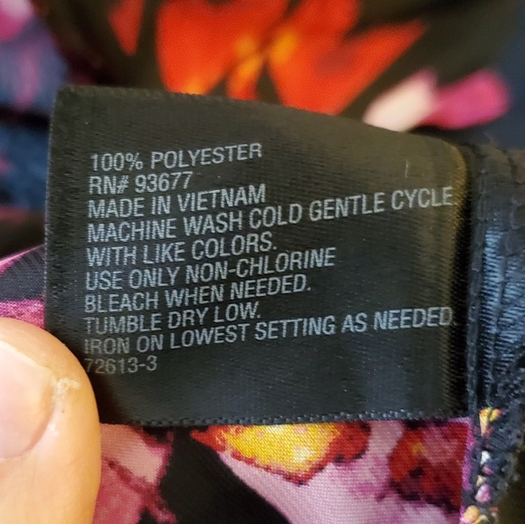 Worthington Silky Floral Blouse Mandarin Colar - Picture 5 of 6